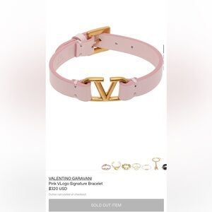 Pink Leather Bracelet with Gold Accent